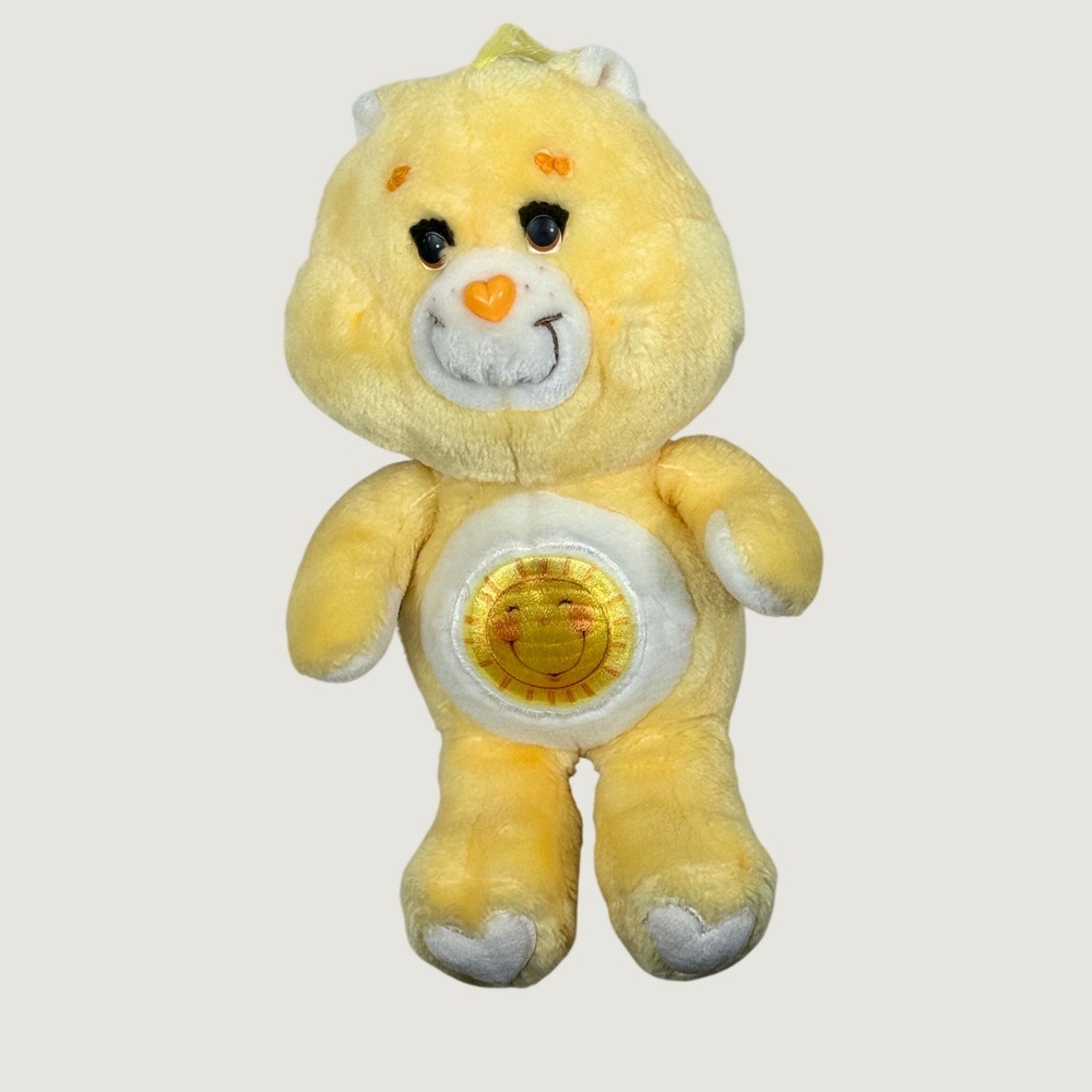 Kenner Care Bears Funshine Bear 13in Yellow White Plush Bear 1983